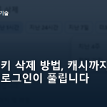 크롬 쿠키 삭제 방법, 캐시까지 지우면 로그인이 풀립니다